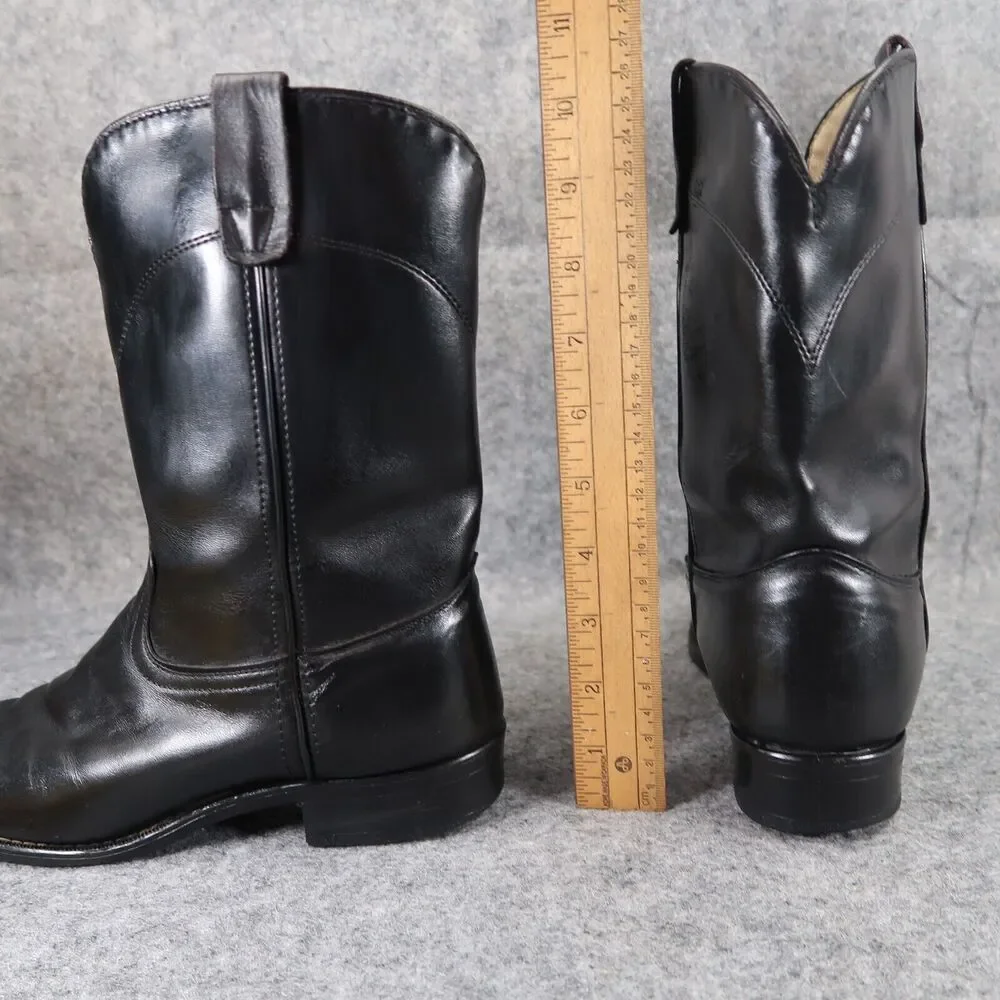Laredo Boots Kids 5 Western Cowboy Roper Vintage Leather Black Round Toe Classic